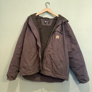 new carhartt hooded utility jacket sherpa lined size extra large XL